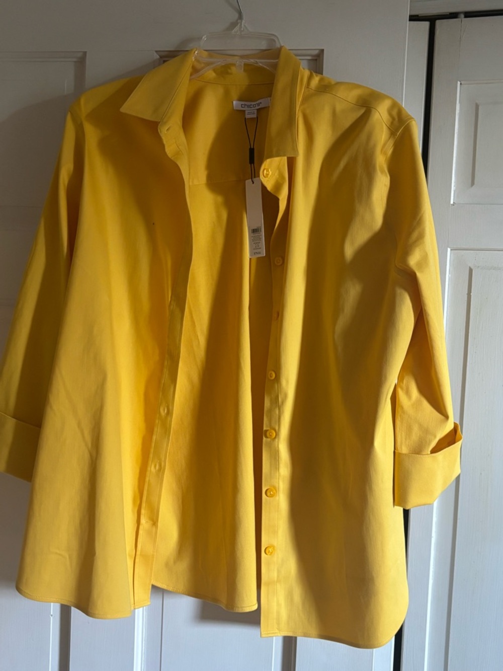 Chico's Yellow Lotus No-Iron Stretch Shirt